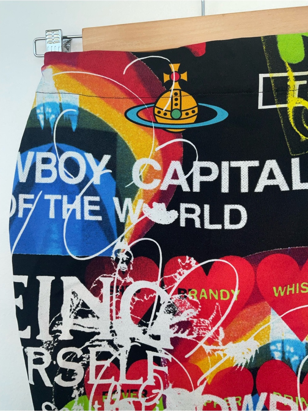Vivienne Westwood Black Graphic Midi Skirt with Multicolor Print - Picture 5 of 15